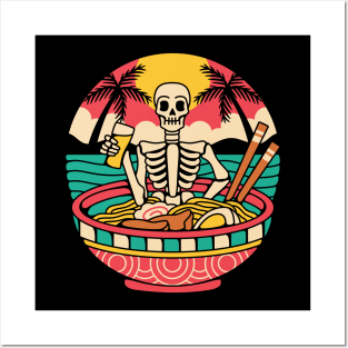 Ramen skull Posters and Art